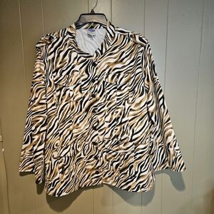 DG2 by Diane Gilman Zebra Print Jacket, Women’s Size 1X